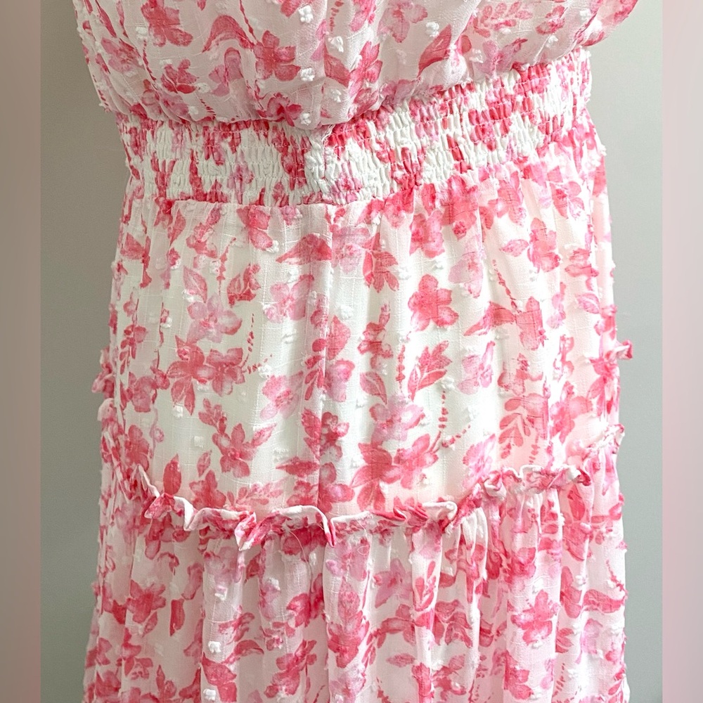 Skies&Blue Womens M Pink White Floral Dress Cottagecore Preppy Feminine Fairy - Picture 9 of 16